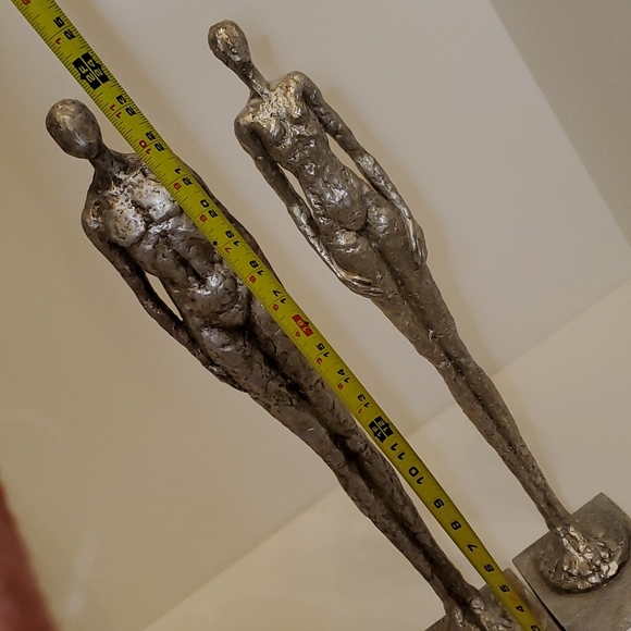 Antique Silver Finish Sculptures - Picture 4 of 4